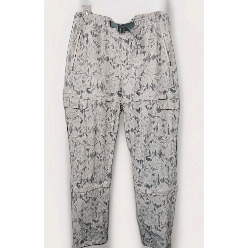 Athleta Sz 8 Trekkie Outdoor 3way Pant Ethereal Bloom Magnolia‎ White EUC 298